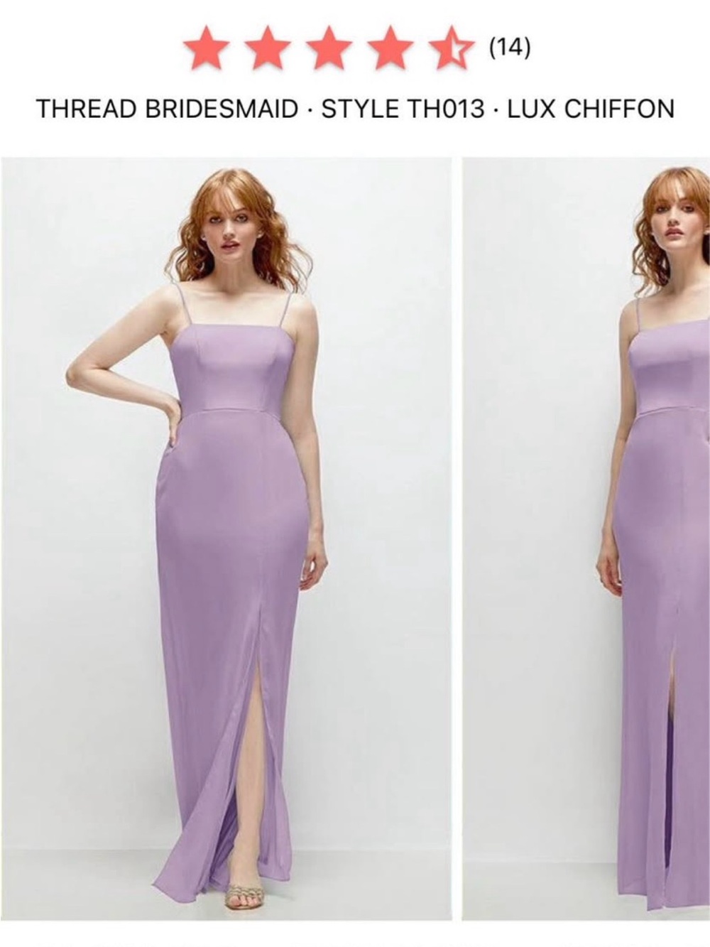 Thread Bridesmaid Lux Chiffon Spaghetti-Strap Maxi Dress in Lavender